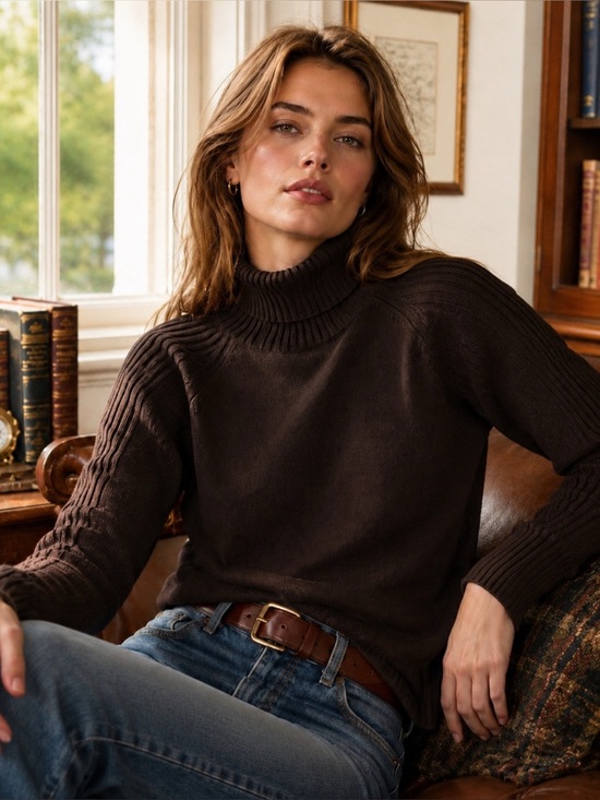 Ralph Lauren Sweaters - Ralph Lauren Dark Brown Turtleneck Sweater